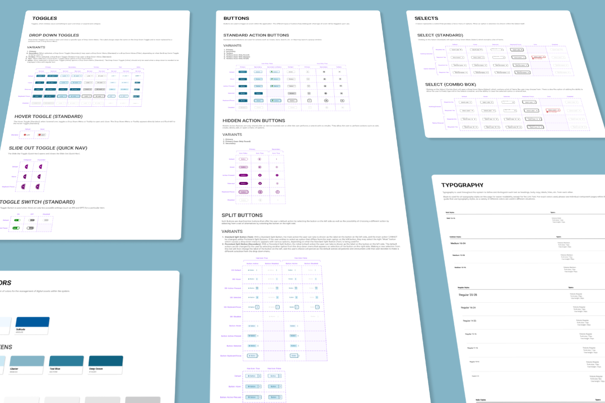 Various components from the EHR design system.